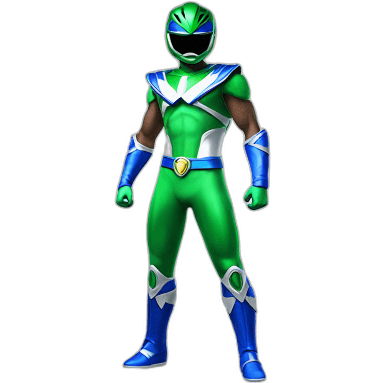 green and blue power ranger full body emoji