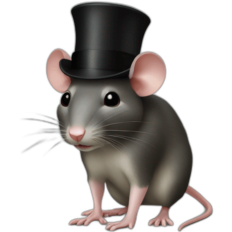 front facing rat wearing a bowler hat emoji