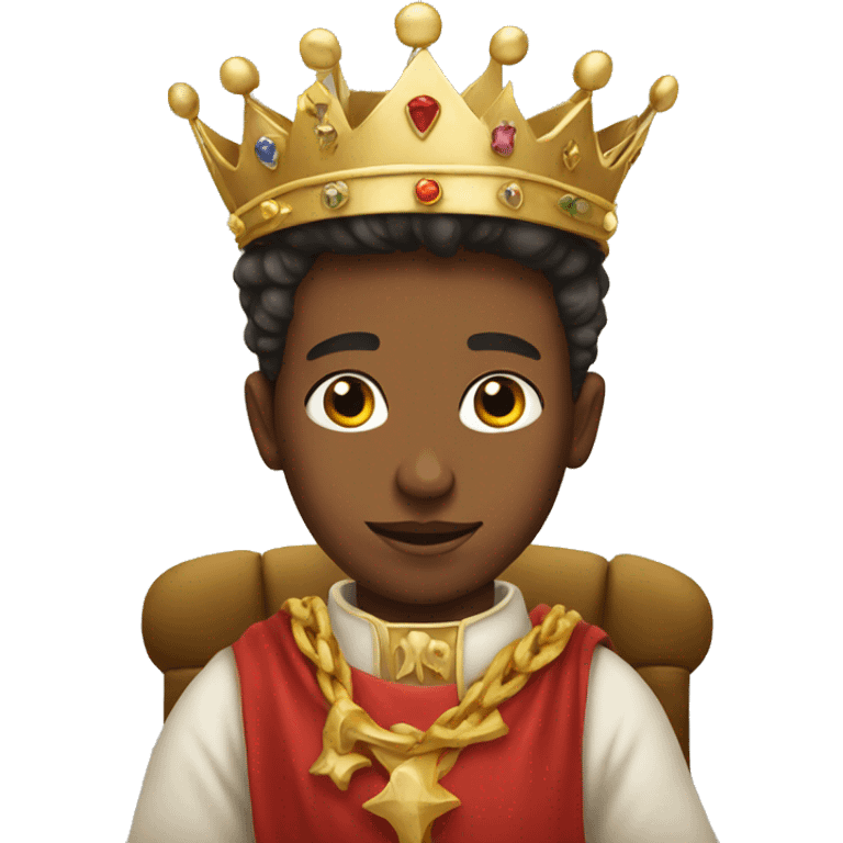 boy with a crown in a throne emoji