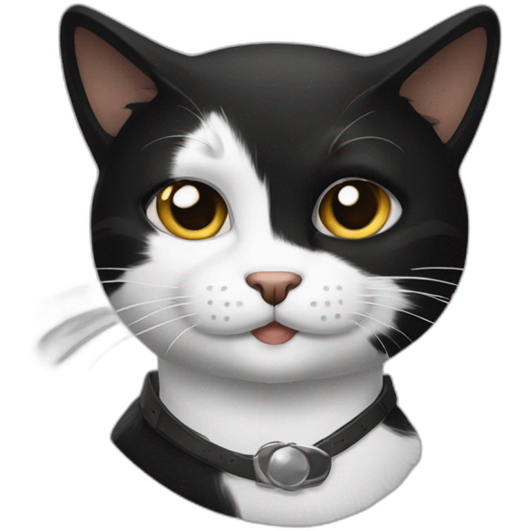 Black and White cat zorro emoji