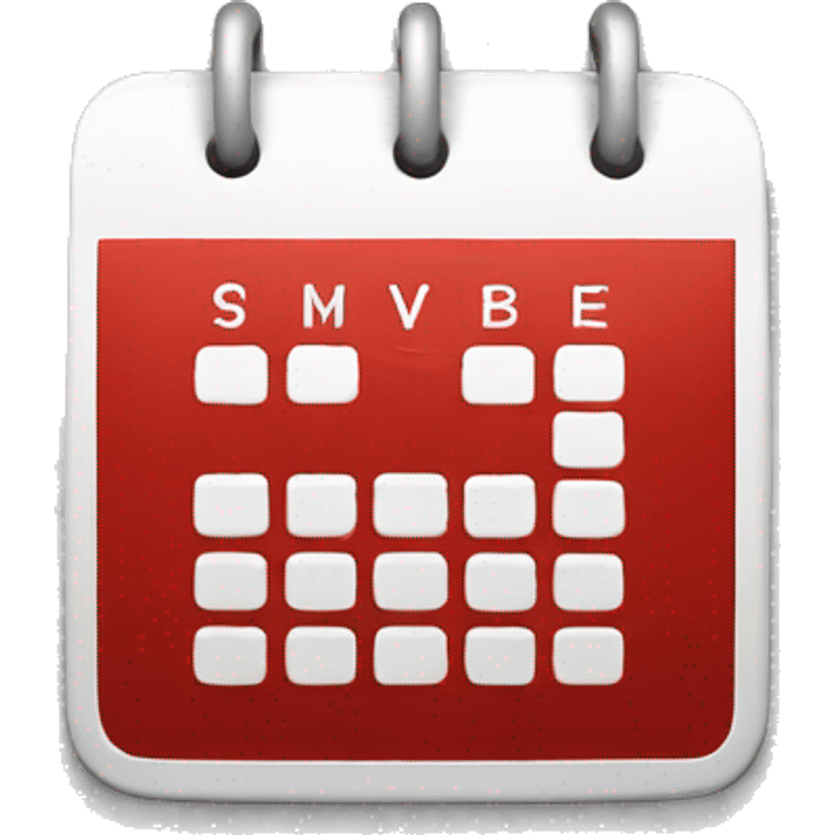 Red and white calendar icon emoji