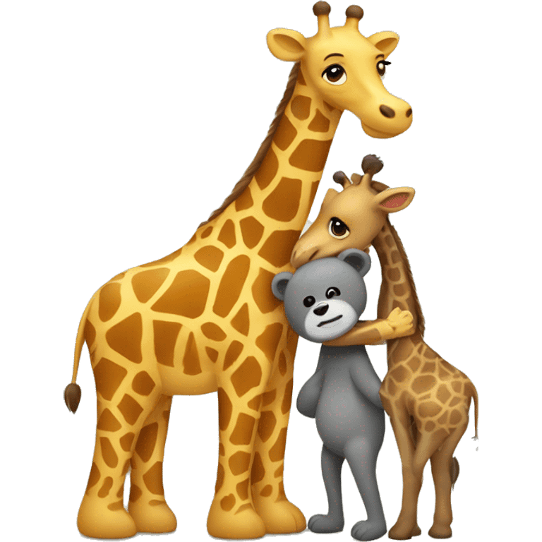 Bear hugging giraffe  emoji