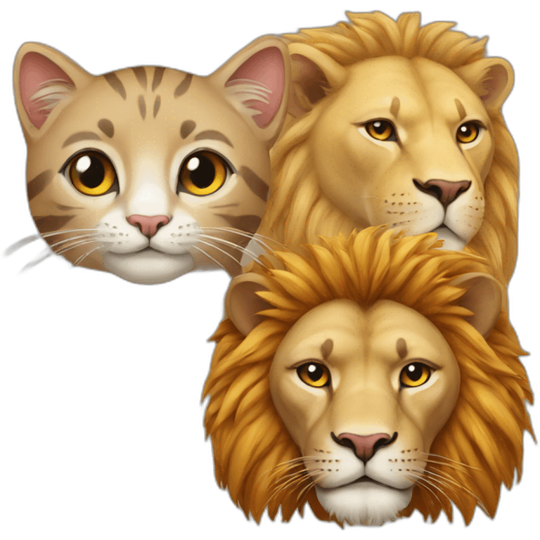 Cat an lion emoji