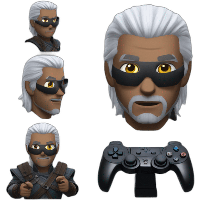 geralt of rivia using a ps5 controller emoji