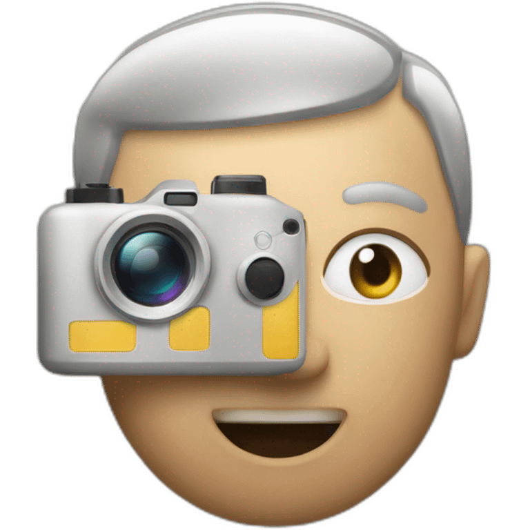 Fotógrafa con cámara de fotos emoji