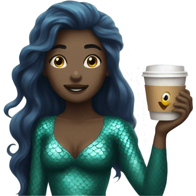 Mermaid +coffee emoji