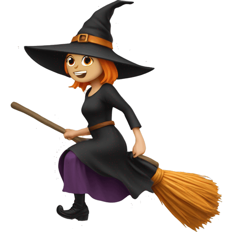 witch on broom emoji