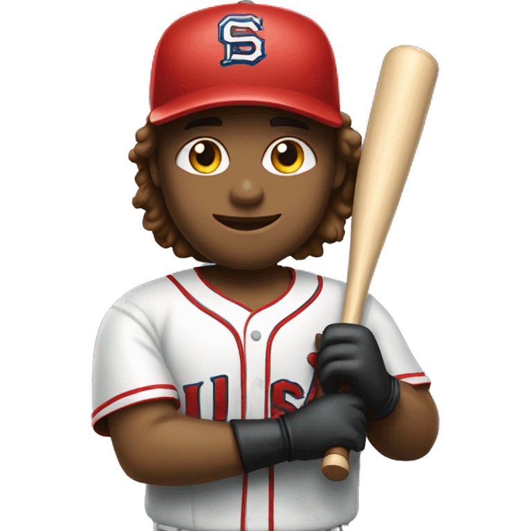 american baseball player holding bat emoji