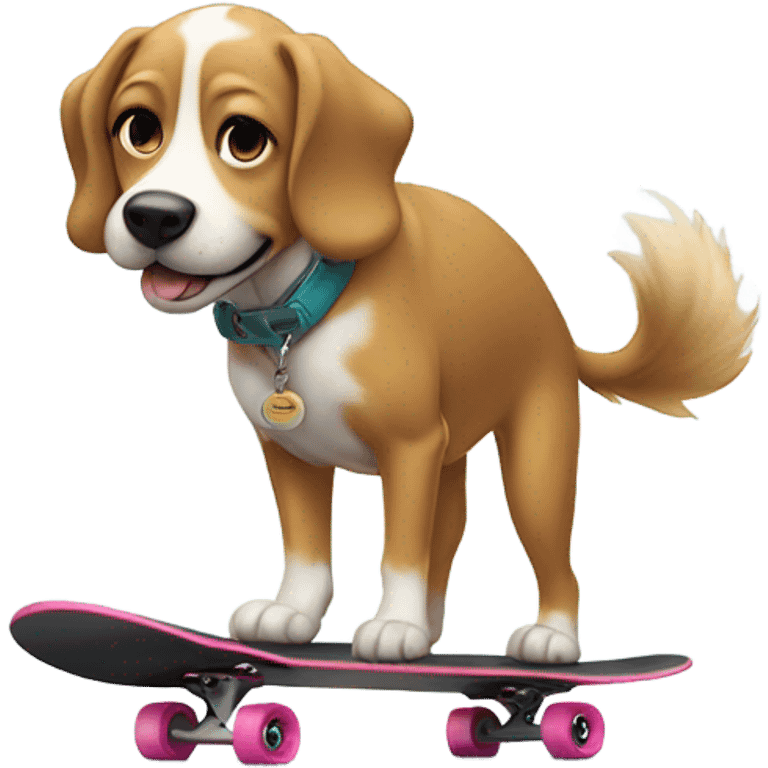 Dog riding skateboard emoji