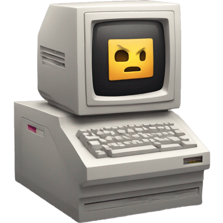 80's computer with an arrow on the screen emoji