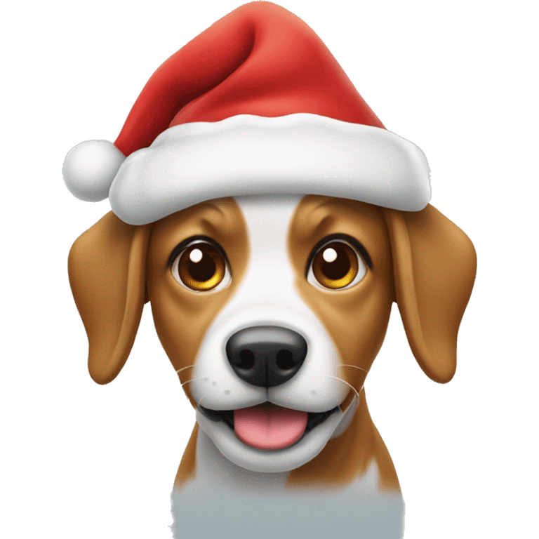 Dog in Santa hat emoji