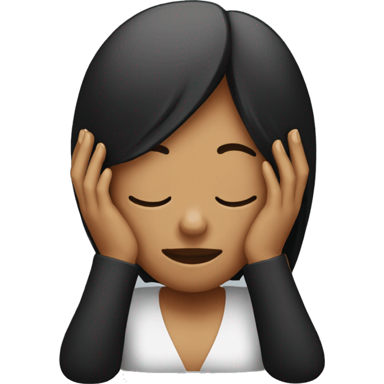 Face palm woman black emoji