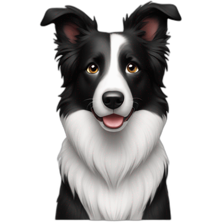 female border collie white and black emoji