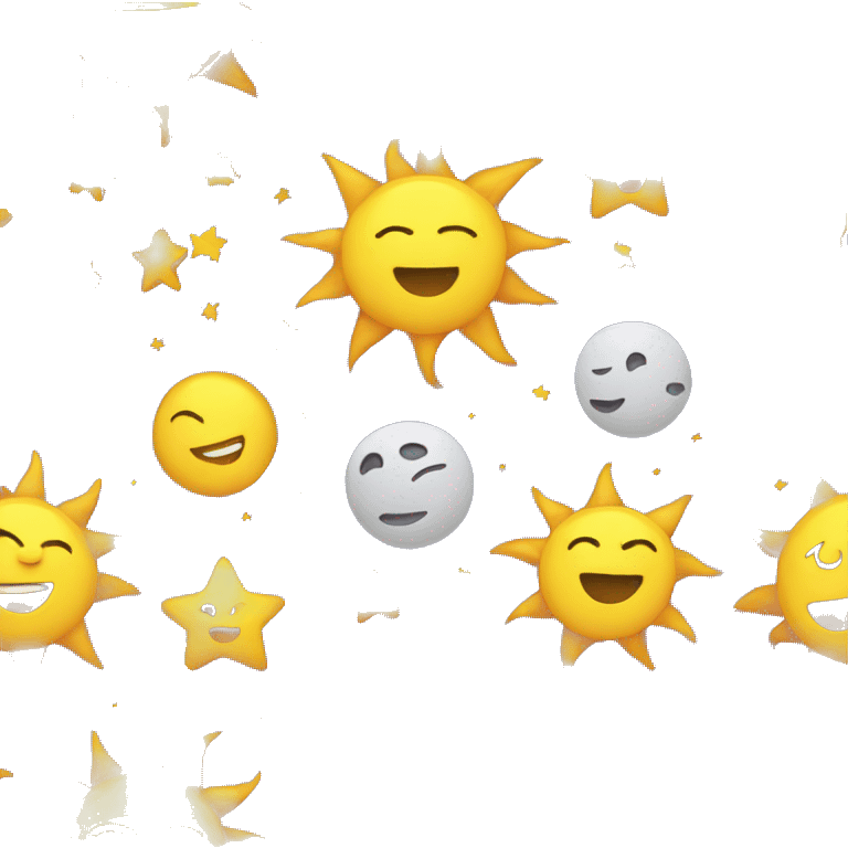 Sun, moon and stars emoji