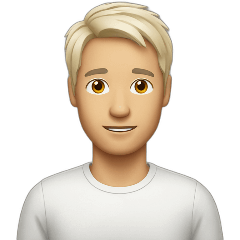 Man with faded hair cut with jack russell terrier dog emoji