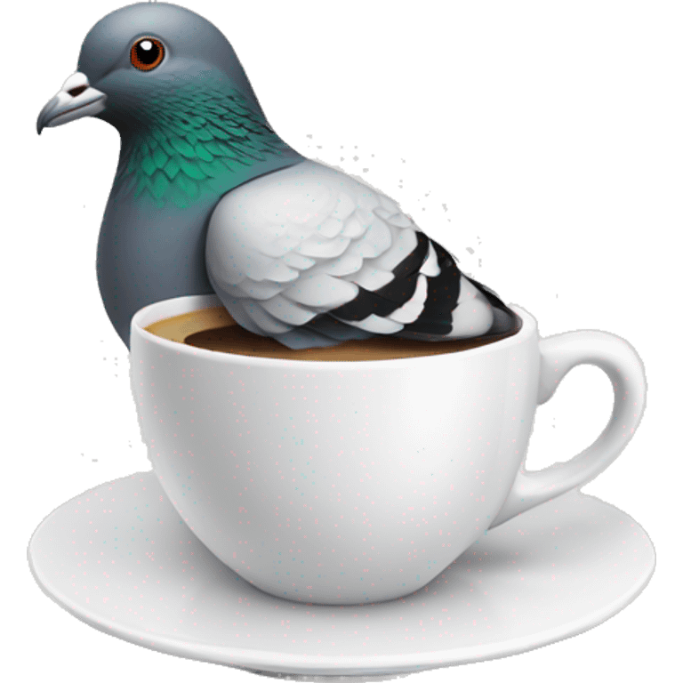 pigeon drinking coffee emoji