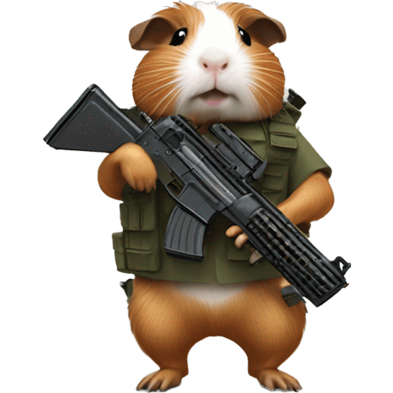 Guinea pig with machine gun emoji