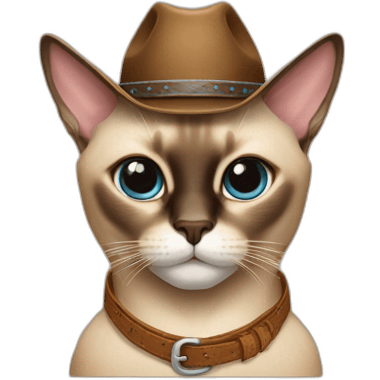 Siamese cat with a cowboy hat  emoji