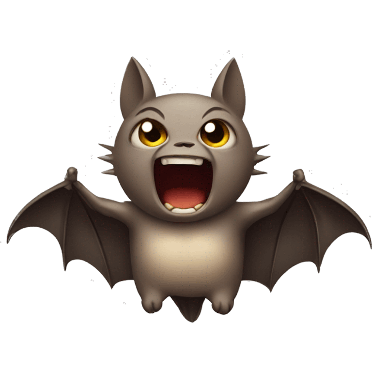 fighting angry bat with wings not fat emoji