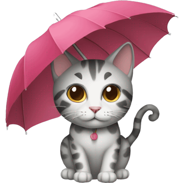 a cat with umbrella emoji