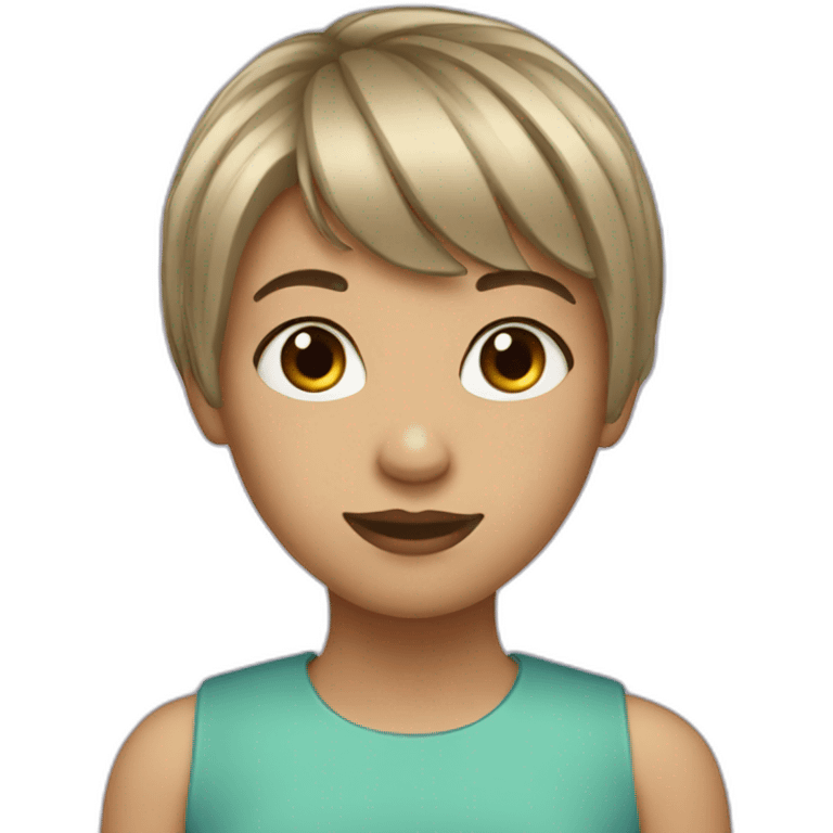 A girl with short hair and fringe emoji