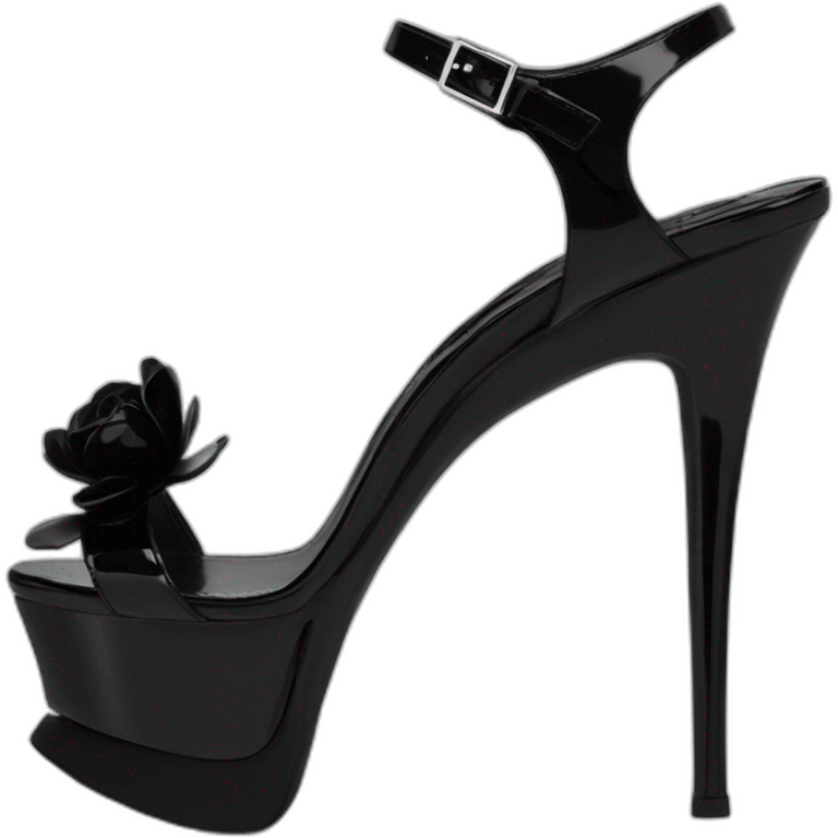 YSL TRIBUTE heels SANDAL black PATENT LEATHER emoji