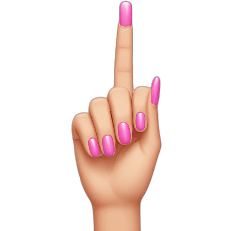 middle finger with pink manicure emoji