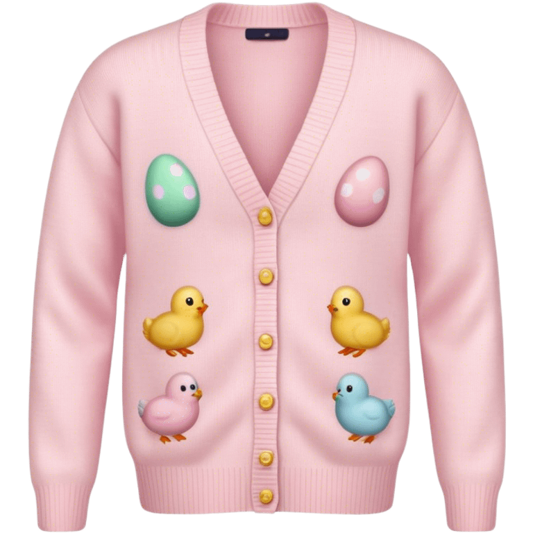 Pastel pink knit Easter cardigan  emoji