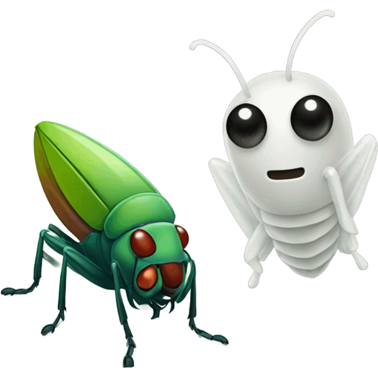 A cricket and a ghost emoji emoji