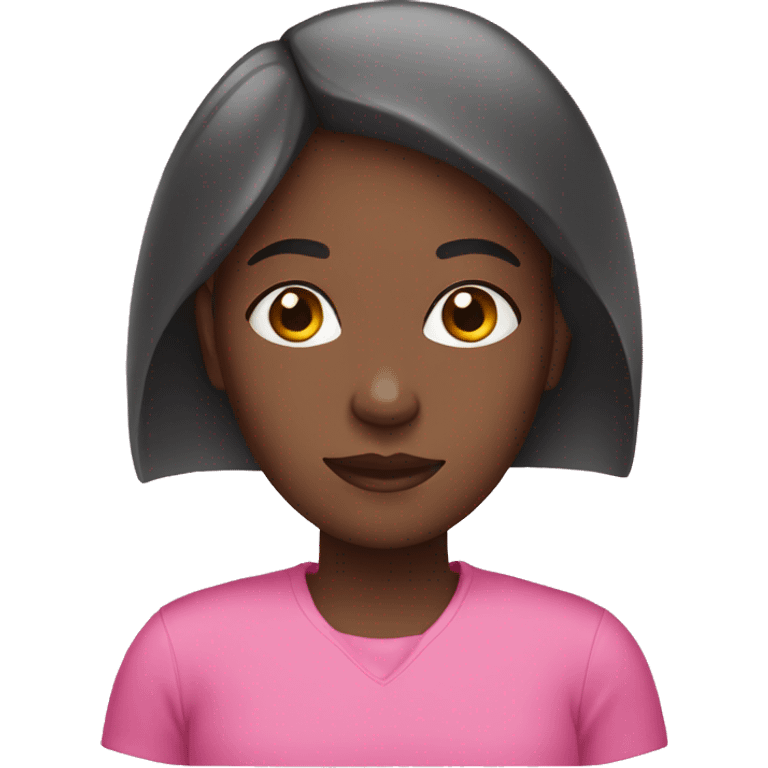 black girl with straight hair wearing pink   emoji