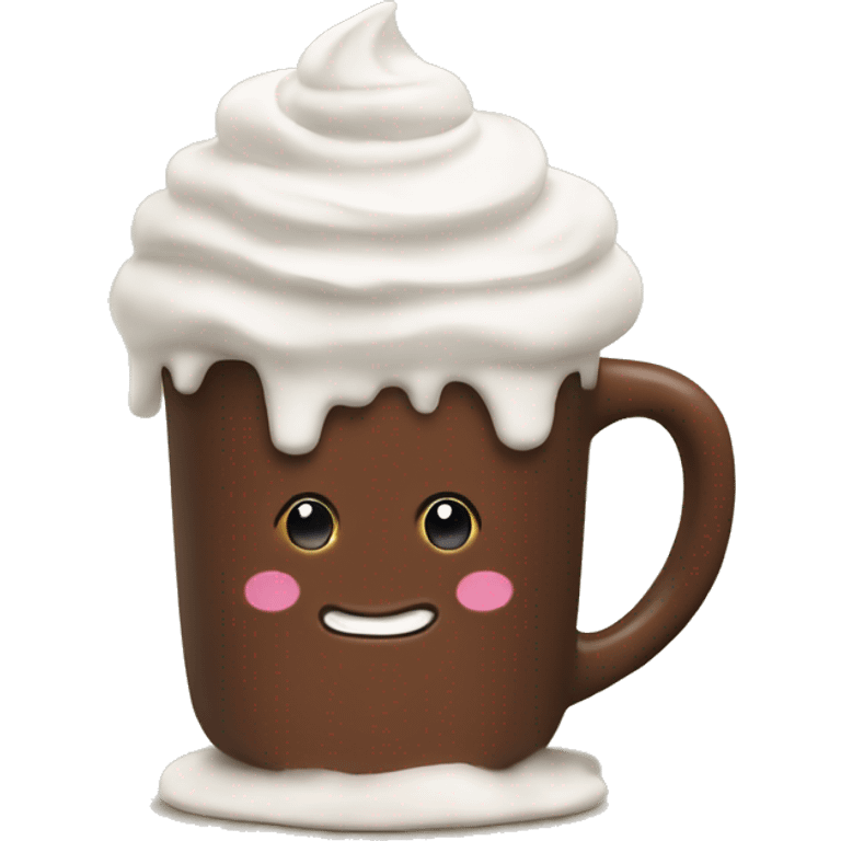 Hot chocolate with whip cream  emoji