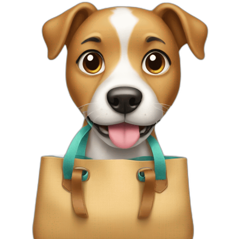 Dog in carrying bag emoji