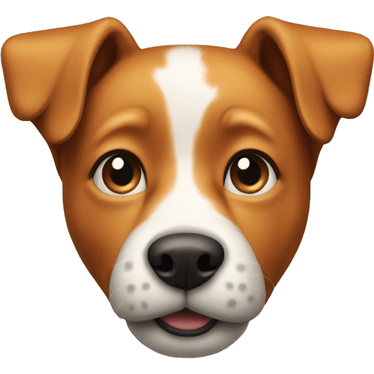 Ginger dog with upright ears and black muzzle emoji