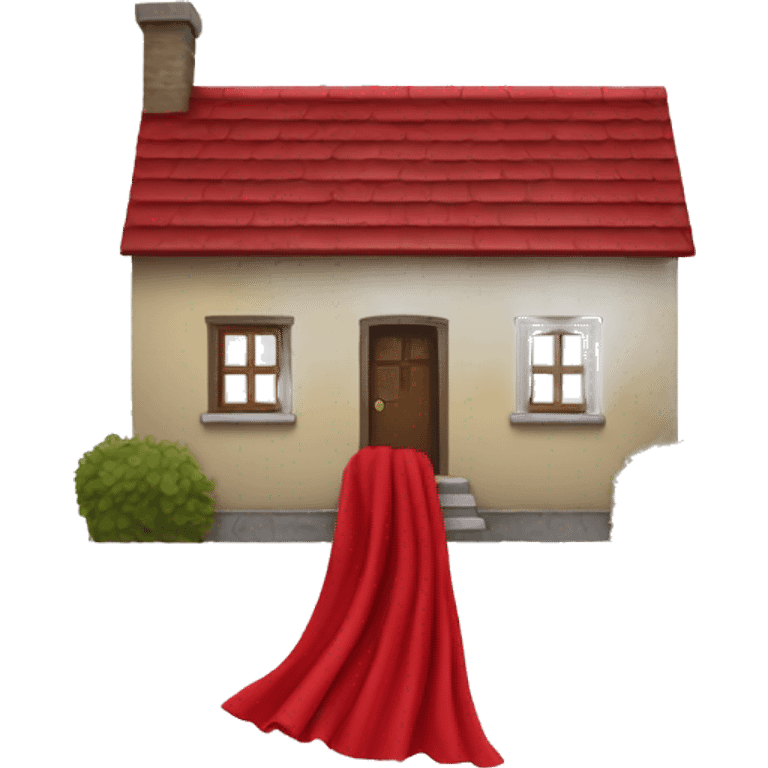 house  in a large red scarf emoji