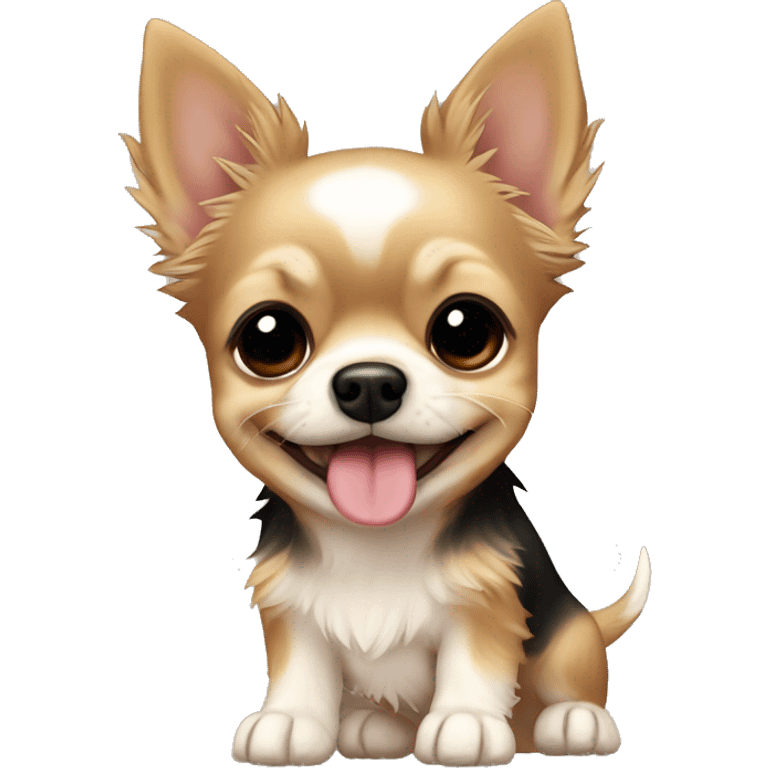 Chihuahua yorkie dog happy male￼ puppy emoji