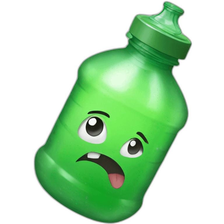 A dangerous trashed plastic bottle emoji