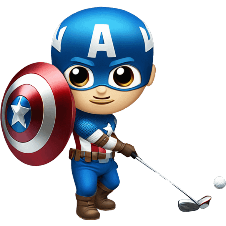 Captain America golfing emoji