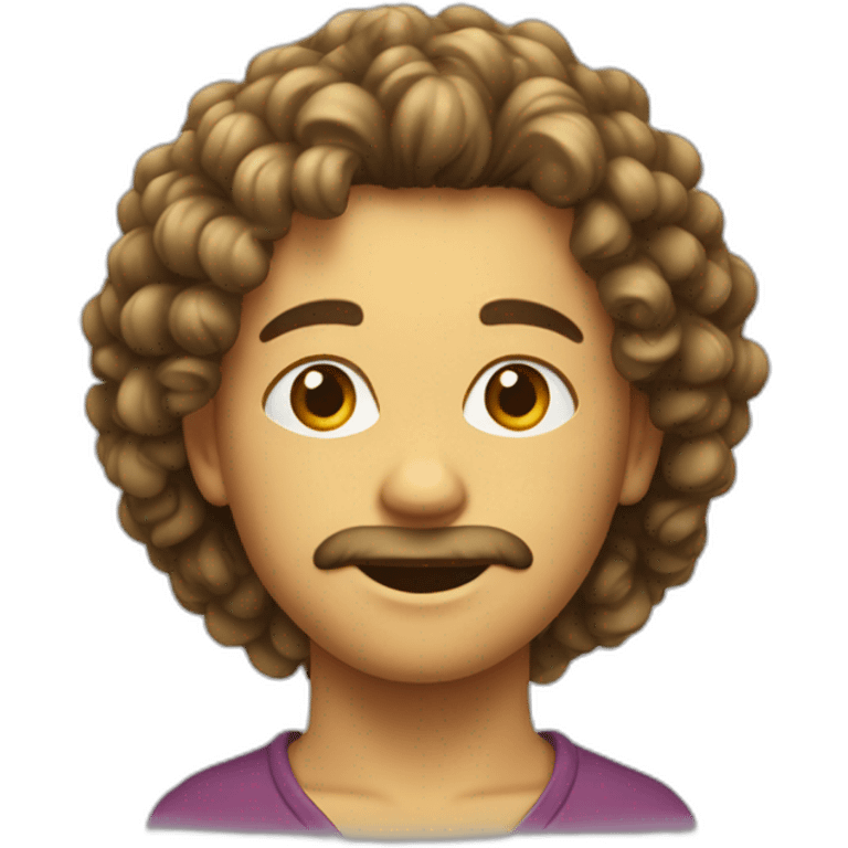 Tête cheveux bouclés  emoji