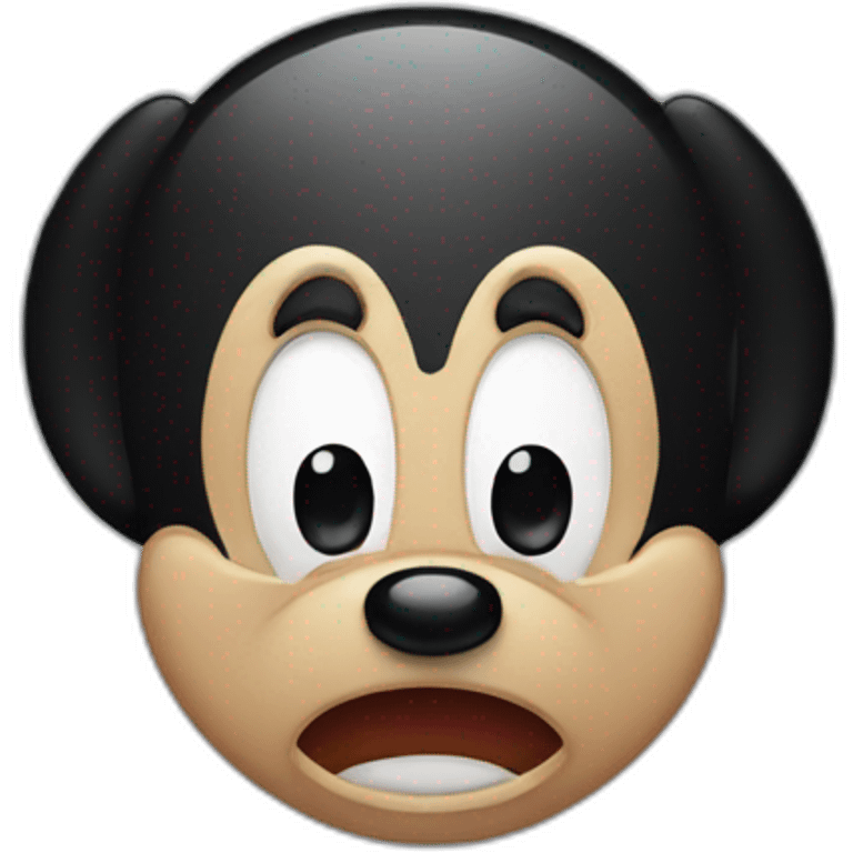 Mickey Mouse with an angry face emoji