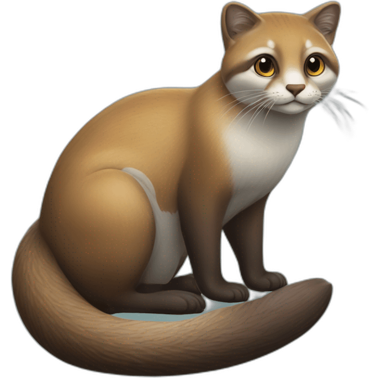 Un chat sur une loutre emoji