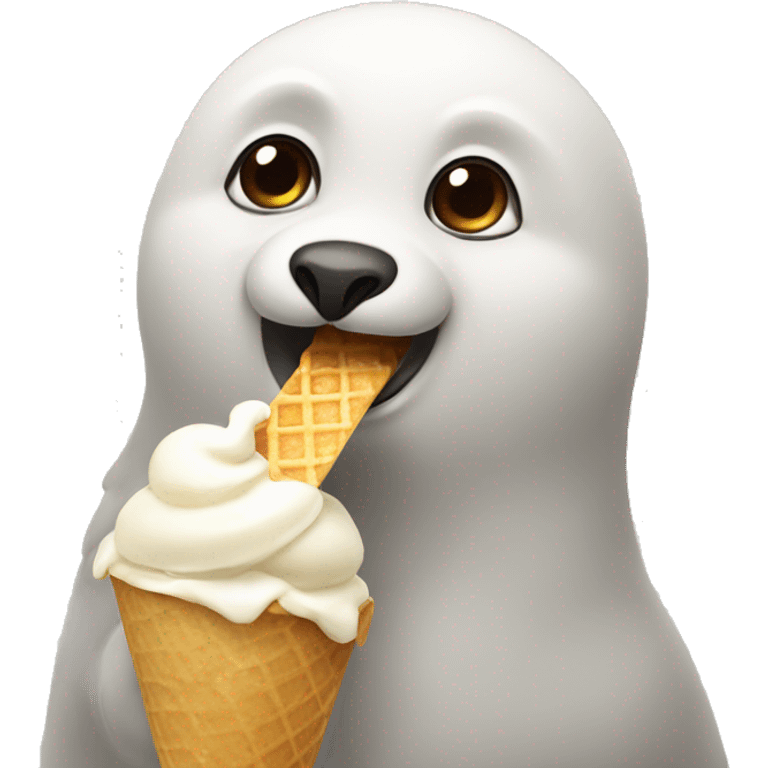 foca comiendo helado emoji