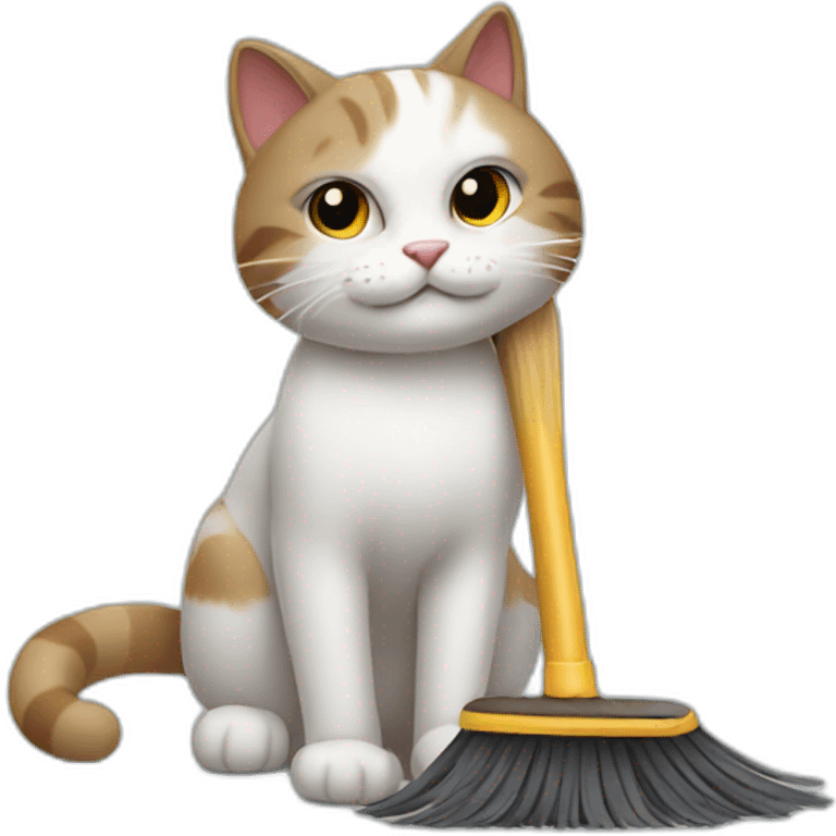 Cat with a broom emoji