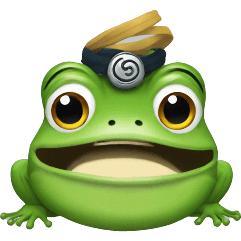 frog with curl hair and naruto headband emoji