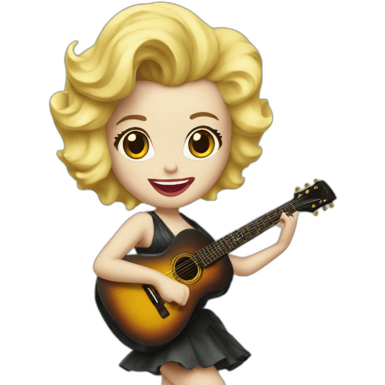 Marylin Monroe avec une guitare emoji