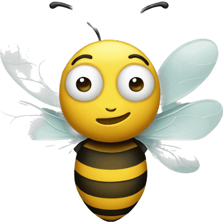 Bee with requesting face emoji