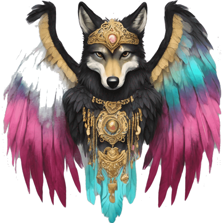 Dark black Beige cyan Pink magenta burgundy maroon cyan beige gray coyote black stripes wearing gold jewellery gold piercings gold gilded vintage watercolour tie dye black raven wings emoji