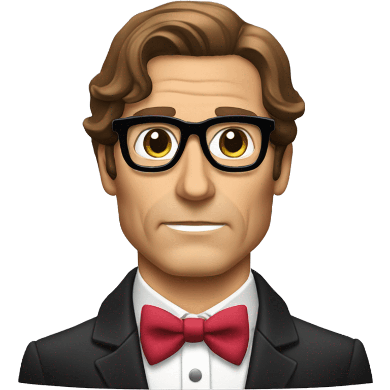 patrick bateman wearing glasses and a bowa bow emoji