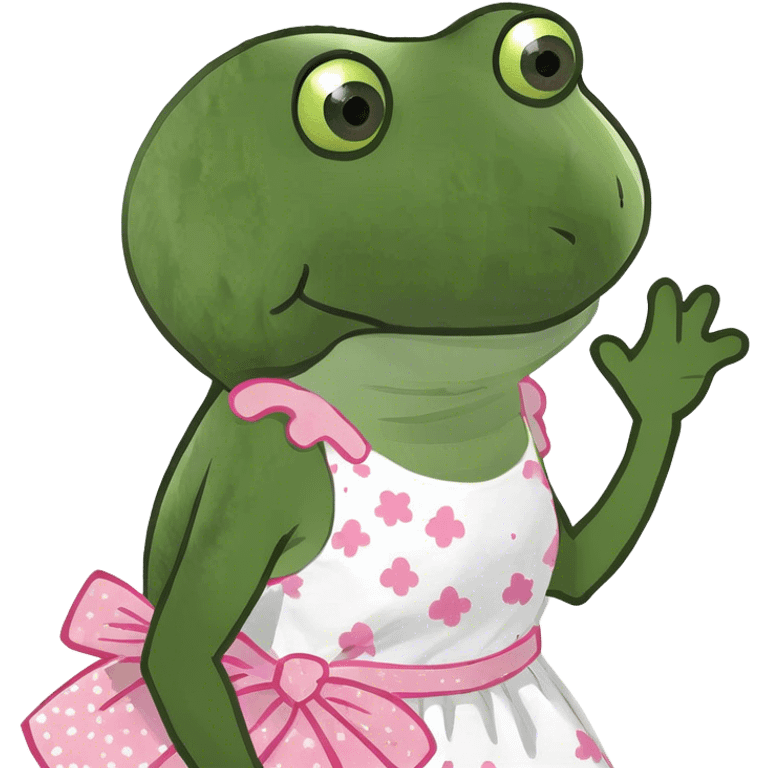 frog wearing a dress emoji