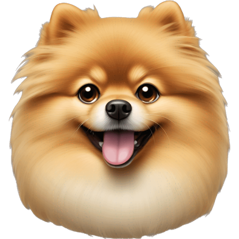 Tan Fluffed Pomeranian Dog Sticking Out Tongue emoji