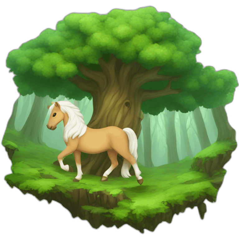 Wooded glen with pegasus emoji